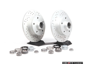 4-5 Lug Conversion Kit - Cross Drilled & Slotted Rotors - Rear