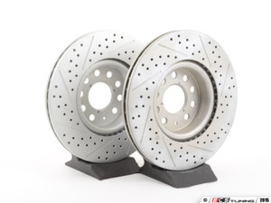 Front Big Brake Kit - Cross Drilled And Slotted Rotors (312x25)