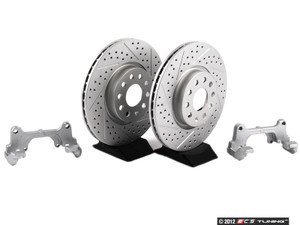Front Big Brake Kit - Cross Drilled And Slotted Rotors (312x25)