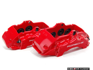 Front Big Brake Kit - Stage 5 - 2-Piece Cross-Drilled & Slotted Rotors (352x32) - With Red Calipers
