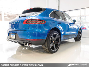 AWE Tuning Porsche Macan Track Edition Exhaust System - Chrome Silver 102mm Tips