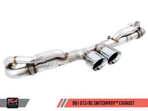 AWE Tuning Porsche 991 GT3 / RS SwitchPath Exhaust -- Chrome Silver Tips