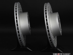 Front Cross Drilled & Slotted Brake Rotors - Pair (312x24)