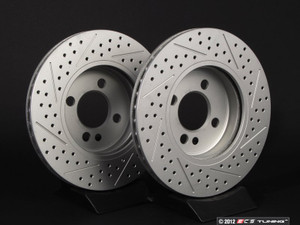 Front Cross Drilled & Slotted Brake Rotors - Pair 11.02" (280x22)