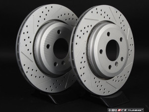 Rear Cross Drilled & Slotted Brake Rotors - Pair (320x22)
