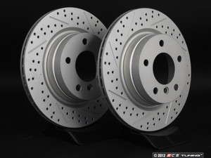 Rear Cross Drilled & Slotted Brake Rotors - Pair (300x20)