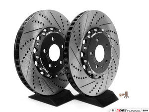 Front Cross-Drilled & Slotted 2-Piece Brake Rotors - Pair (345x30)