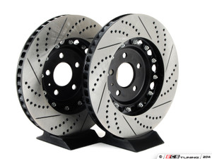 Front Brake Kit - Stage 1 - 2-Piece Cross Drilled & Slotted Rotors (345x30)