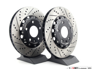Rear Brake Kit - Stage 1 - 2-Piece Cross Drilled & Slotted Rotors (300x22)