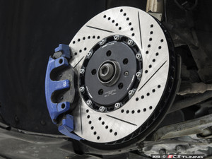 Front Cross-Drilled & Slotted 2-Piece Brake Rotors - Pair (334x32)