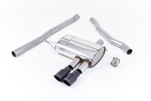 Milltek Non Resonated 2.75" Cat Back Exhaust - Twin 90mm GT Cerakote Black Tips - F56 Cooper S 2.0 Turbo