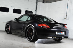 Milltek Non Resonated 2.25" Cat Back Exhaust - Twin 90mm Ceramic Black Tips - Cayman S / Boxster S