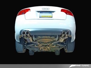 AWE Tuning Audi B7 A4 3.2L Track Edition Quad Tip Exhaust -- Diamond Black Tips