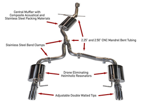 AWE Tuning Audi C7 A6 3.0T Touring Edition Exhaust - Dual Outlet, Chrome Silver Tips