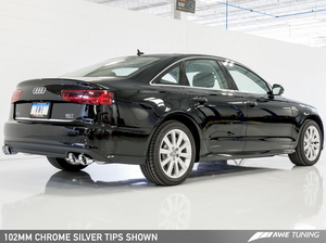 AWE Tuning Audi C7.5 A7 3.0T Touring Edition Exhaust - Quad Outlet, Chrome Silver Tips