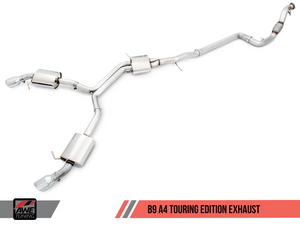 AWE Tuning B9 A4 Touring Edition Exhaust, Dual Outlet - Diamond Black Tips (includes DP)