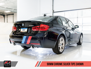 AWE Tuning BMW F3X 340i / 440i Touring Edition Axle Back Exhaust -- Chrome Silver Tips (90mm)