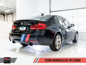 AWE Tuning BMW F3X 340i / 440i Touring Edition Axle Back Exhaust -- Diamond Black Tips (102mm)