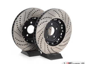 Front Cross-Drilled & Slotted 2-Piece Brake Rotors - Pair (352x32)