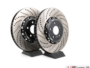 Front Cross-Drilled & Slotted 2-Piece Brake Rotors - Pair (352x32)