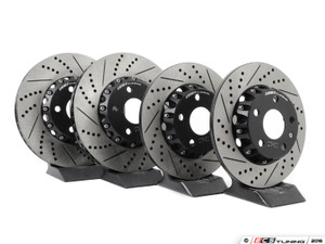 Front and Rear Cross-Drilled & Slotted 2-Piece Brake Rotor Kit (312x25/282x12)