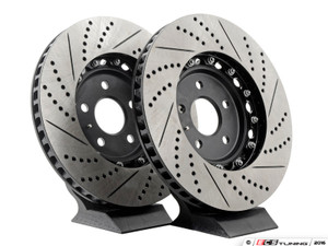 Front and Rear Cross-Drilled & Slotted 2-Piece Brake Rotor Kit (340x30/310x22)