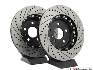 Front and Rear Cross-Drilled & Slotted 2-Piece Brake Rotor Kit (340x30/310x22)