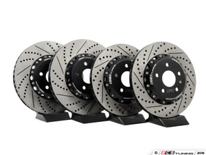 Front and Rear Cross-Drilled & Slotted 2-Piece Brake Rotor Kit (340x30/310x22)