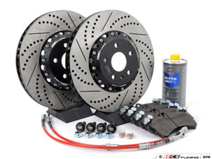 Front Big Brake Kit - Stage 5 - 2-Piece Cross-Drilled & Slotted Rotors (352x32) - Without Calipers