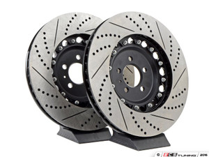 Front Big Brake Kit - Stage 5 - 2-Piece Cross-Drilled & Slotted Rotors (352x32) - Without Calipers