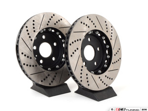 Front Brake Kit - Stage 1 - 2-Piece Cross Drilled & Slotted Rotors (312x25)