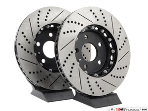 Front Cross-Drilled & Slotted 2-Piece Brake Rotors - Pair (312x25)