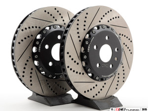 Front Big Brake Kit - ECS 2-Piece Cross-Drilled & Slotted Rotors (345x30)
