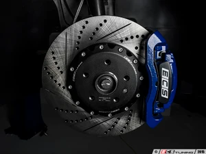 Front Big Brake Kit - ECS 2-Piece Cross-Drilled & Slotted Rotors (345x30)