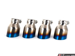 ECS "Ti.22" UNIVERSAL Exhaust Tips - 4.0" Titanium - Burnt Finish - Set of Four