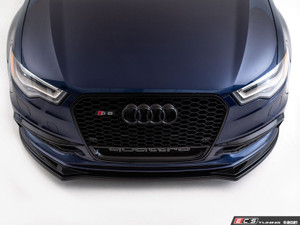 C7 S6 / A6 S-Line Front Bumper Grille Accent Set - Gloss Black