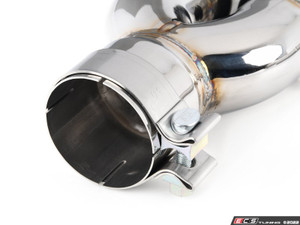 Turner Motorsport Rolled Angle Exhaust Tip - 3.0 Inlet - 3.0 OD - Stepped Left - Chrome