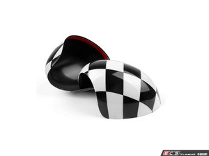 Checkered Mirror Cap Covers - Set