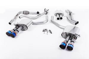 Milltek Cat Back Resonated with Quad GT-100 Burnt Titanium Trims