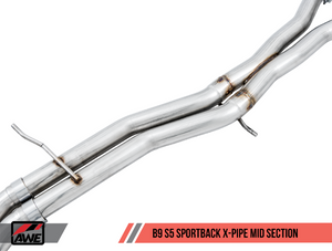 AWE Audi B9 S5 Sportback Touring Edition Exhaust - Non-Resonated (Silver 102mm Tips)
