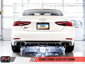 AWE Audi B9 S5 Sportback Track Edition Exhaust - Non-Resonated (Silver 102mm Tips)