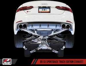 AWE Audi B9 S5 Sportback Track Edition Exhaust - Non-Resonated (Silver 102mm Tips)