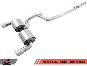 AWE Ford Focus RS Touring Edition Cat-back Exhaust - Non-Resonated - Diamond Black Tips