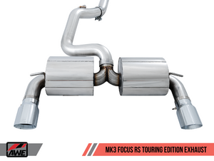 AWE Ford Focus RS Touring Edition Cat-back Exhaust - Non-Resonated - Diamond Black Tips