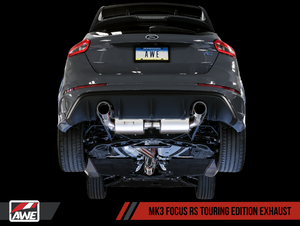 AWE Ford Focus RS Touring Edition Cat-back Exhaust- Non-Resonated - Chrome Silver Tips