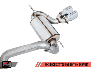 AWE Ford Focus ST Touring Edition Cat-back Exhaust - Non-Resonated - Diamond Black Tips