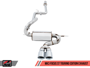 AWE Ford Focus ST Touring Edition Cat-back Exhaust - Non-Resonated - Diamond Black Tips