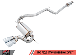 AWE Ford Focus ST Touring Edition Cat-back Exhaust - Non-Resonated - Diamond Black Tips