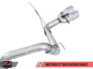 AWE Ford Focus ST Track Edition Cat-back Exhaust - Chrome Silver Tips