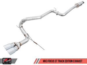 AWE Ford Focus ST Track Edition Cat-back Exhaust - Diamond BlackTips